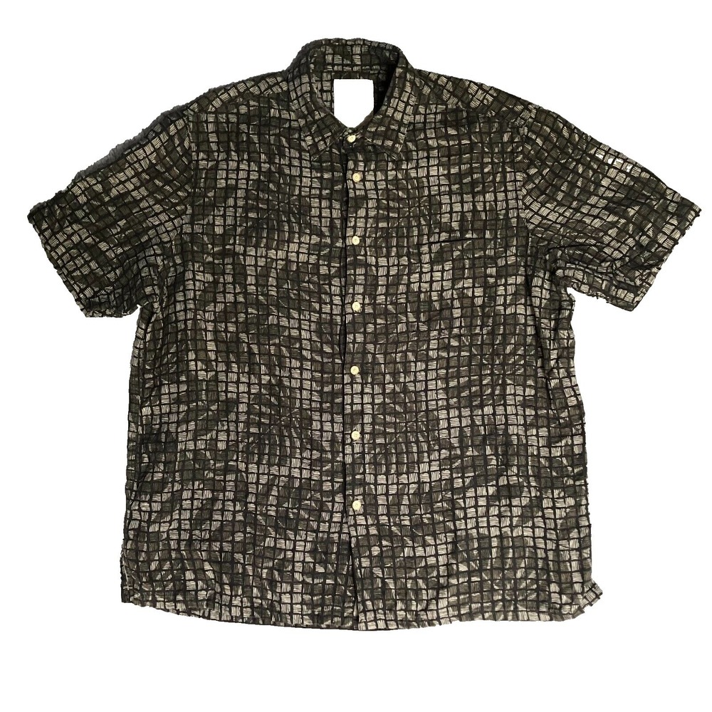 Tasso Elba Silk Linen Shirt Mens XL Resortwear Casual Outdoor Button Up Camp